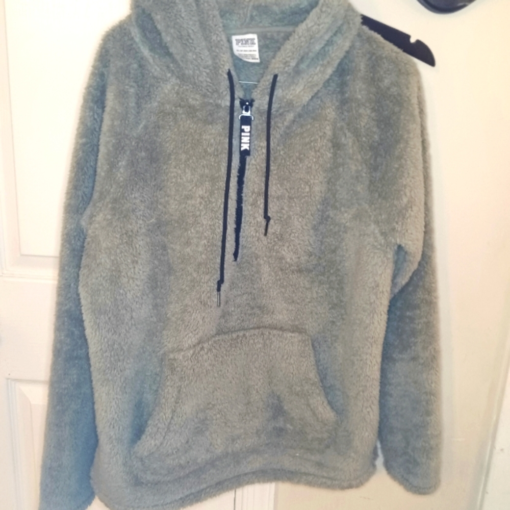 Victoria's secret PINK Sherpa HALF ZIP Pullover Jacket size XS